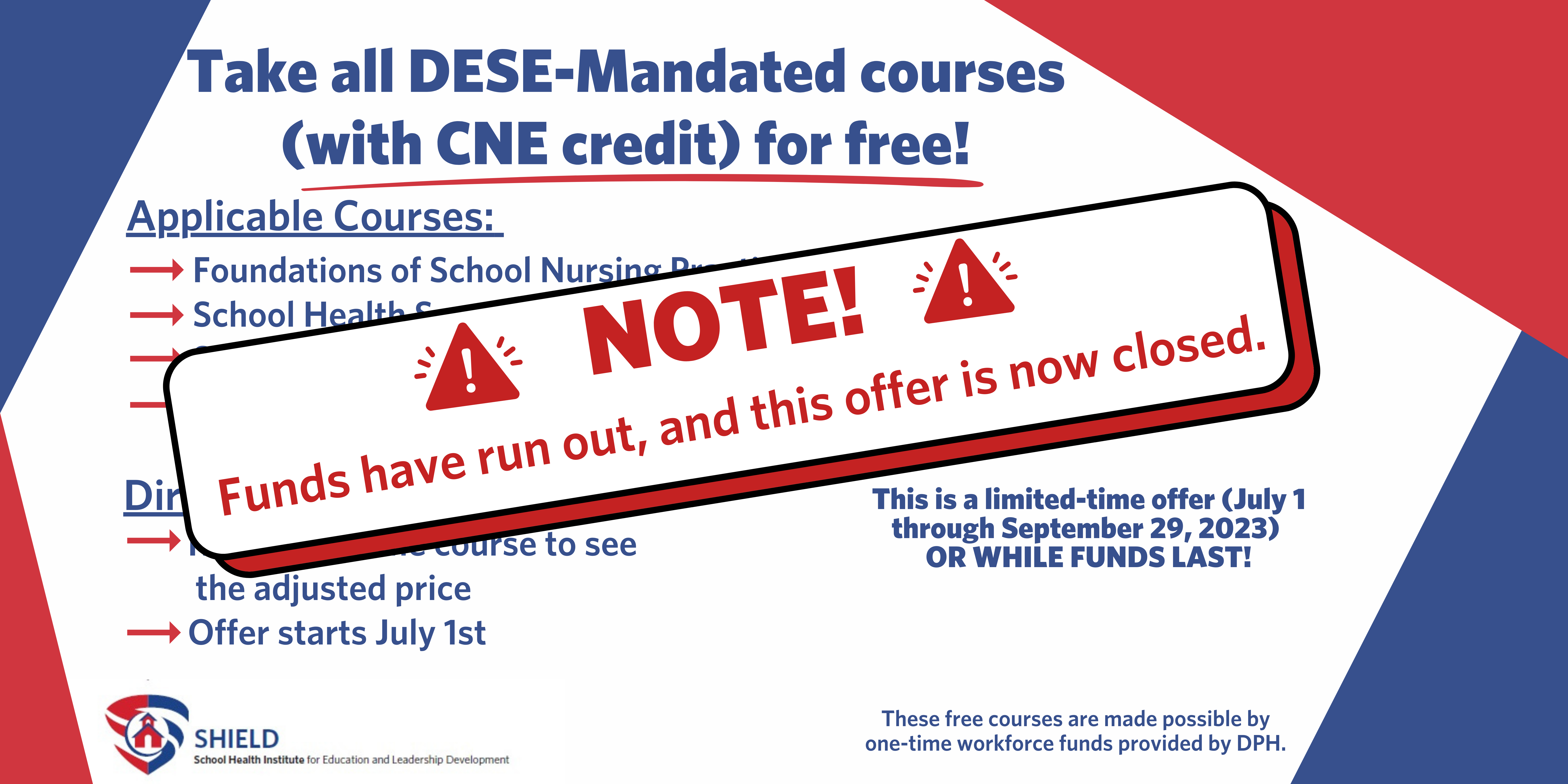 Free Mandated Courses are now Closed